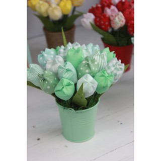 Chậu Hoa TuLip vải Handmade
