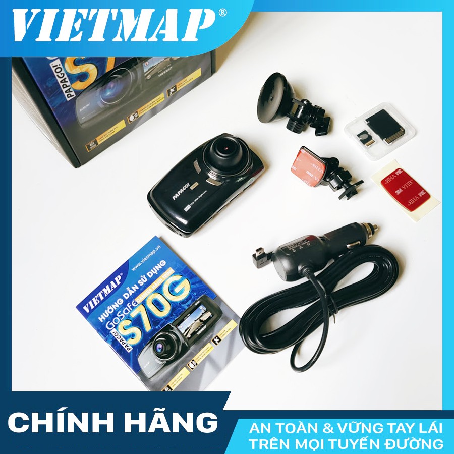 Camera hành trình VIETMAP Papago S70G cho xe ô tô + thẻ nhớ 32/64/128GB Class 10