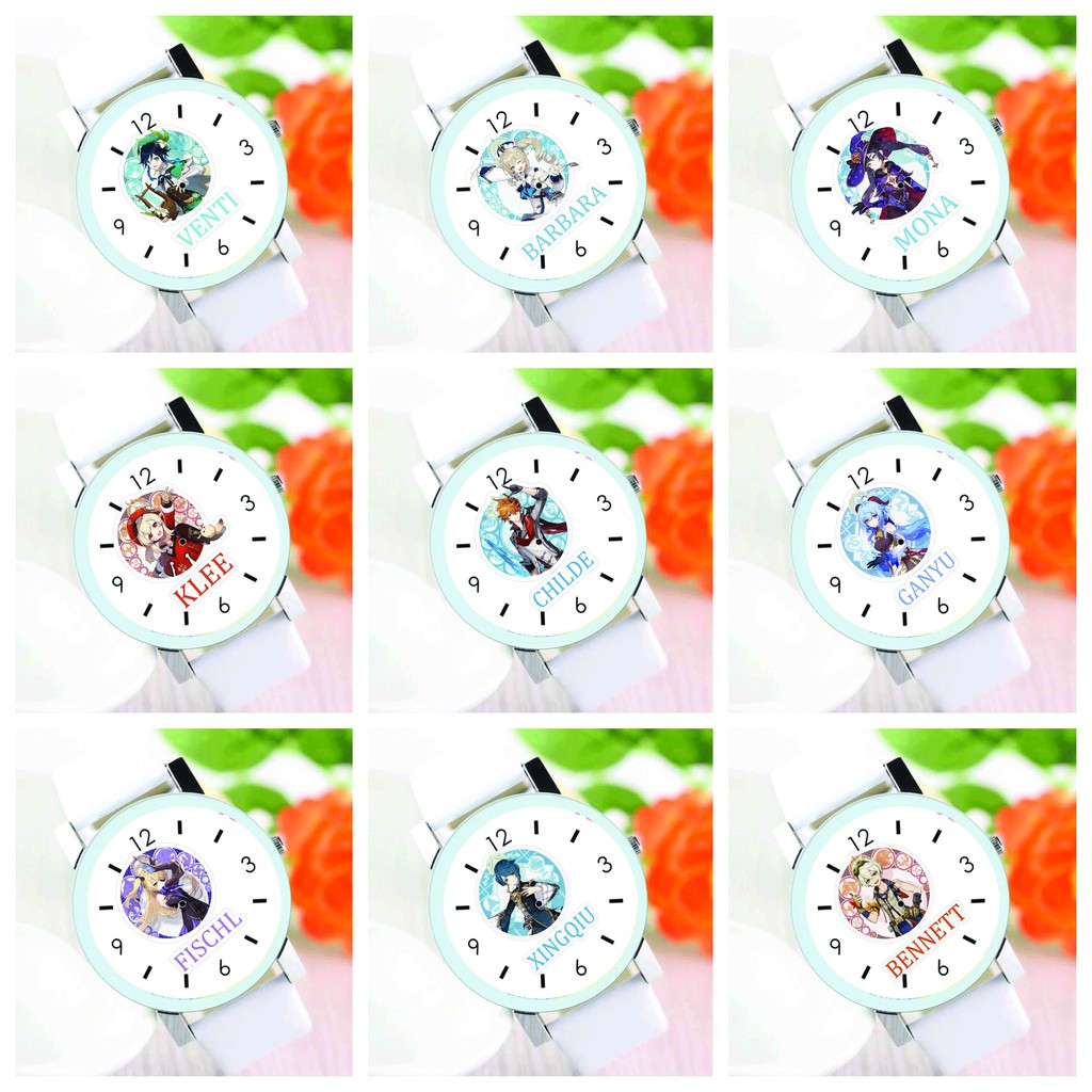 Đồng hồ đeo tay in hình GENSHIN IMPACT M3 game nam nữ anime chibi thời trang dễ thương độc đáo