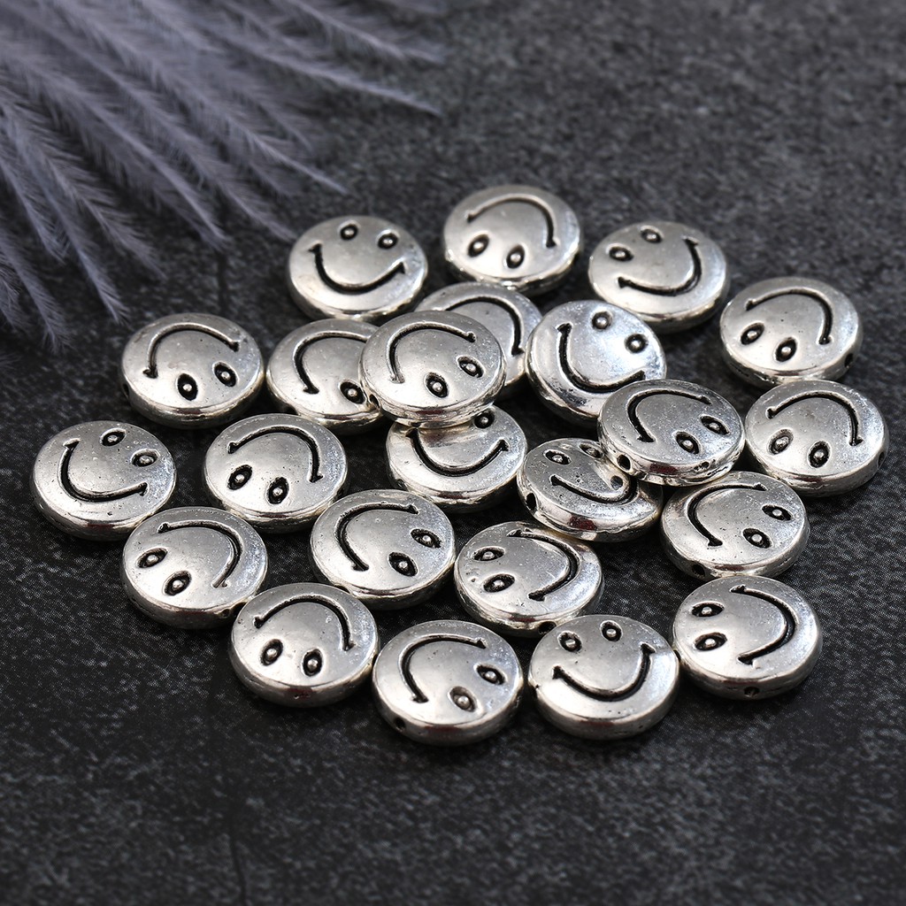 Set 10 hạt charm hình mặt cười bằng hợp kim làm trang sức thủ công | BigBuy360 - bigbuy360.vn