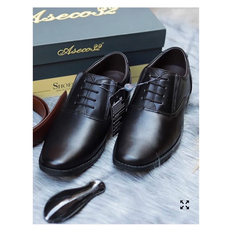 Giày da nam công sở cao cấp không dây đế hơi Aseco 32 729 AIR