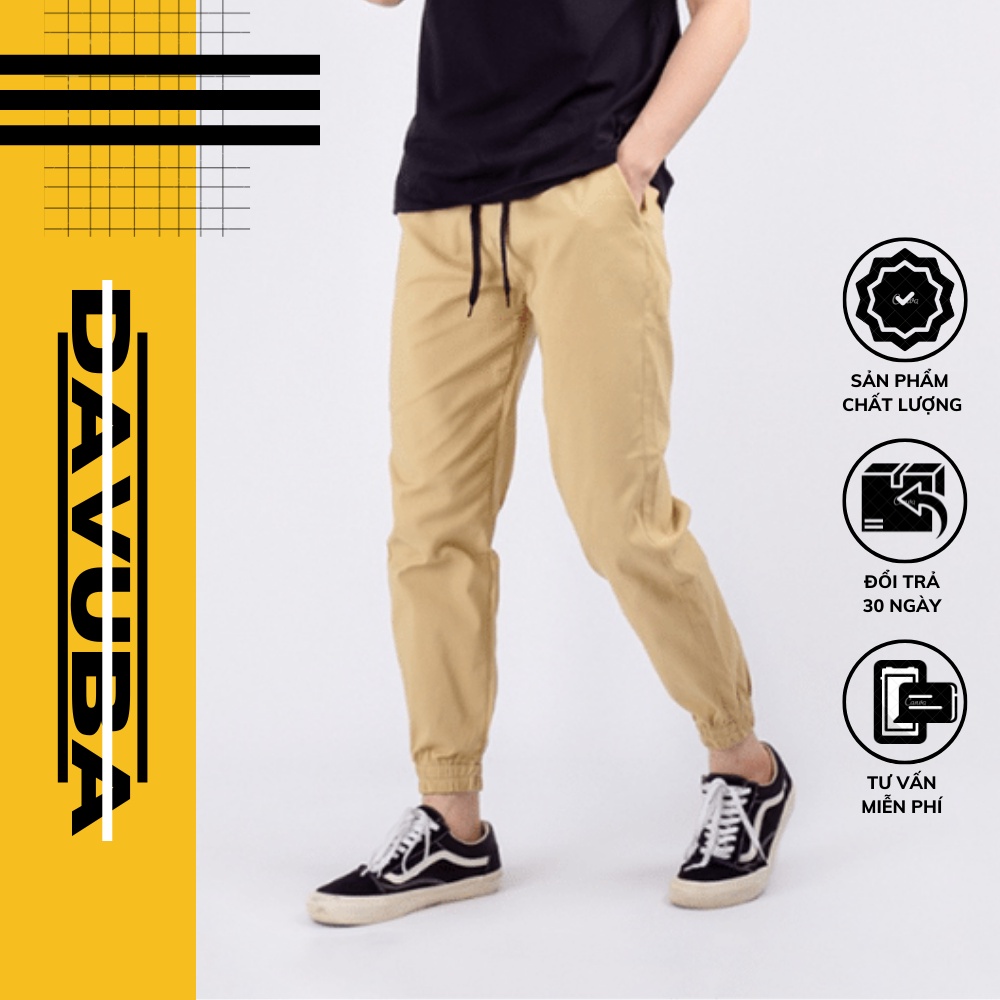 Quần jogger nam kaki trơn basic cao cấp thể thao DAVUBA QD006