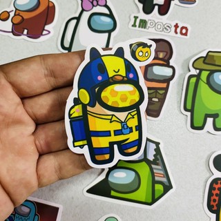 STICKER AMONG US pvc vinyl nhám chống thấm cao cấp hình dán xe, vali, laptop, nón BH, điện thoại..