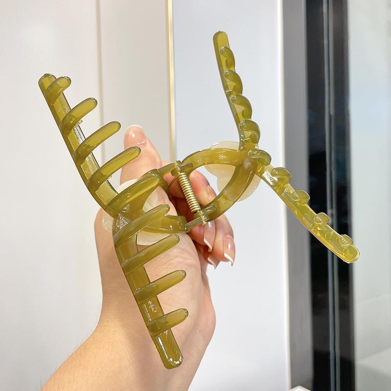 Kẹp Tóc Càng Cua Hình Vuông / Trái Tim Bằng Acrylic Đơn Giản Cho Nữ