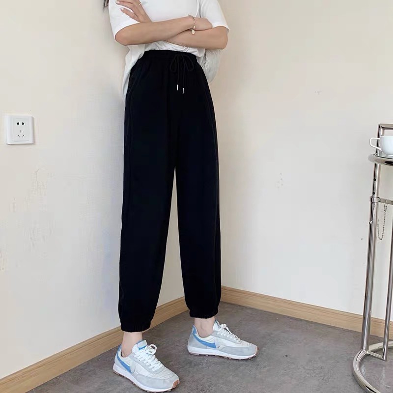 Quần Jogger Nữ Bo Chun Gấu Unisex