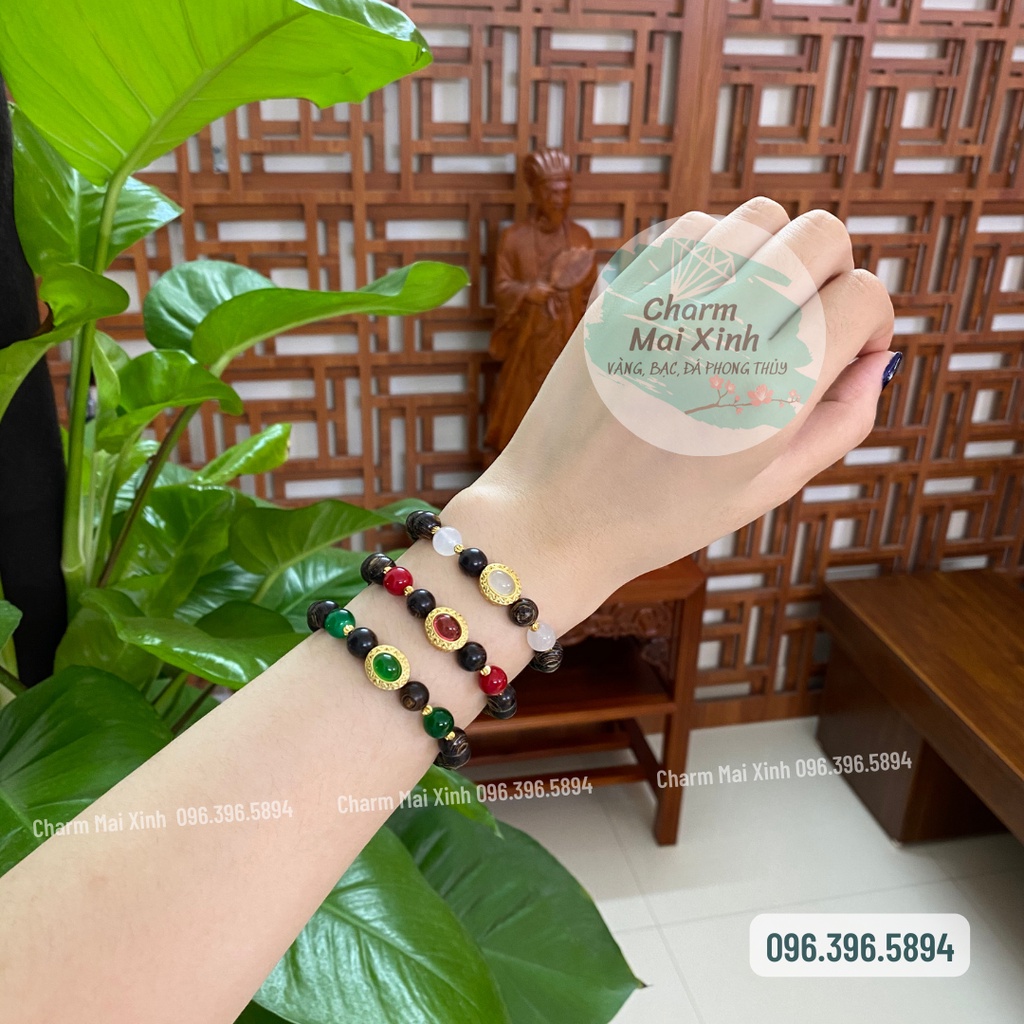 Vòng Tay Sánh Chìm Oval Nhiều Màu Phong Thủy - Vòng tay gỗ tự nhiên nam nữ handmade tự làm