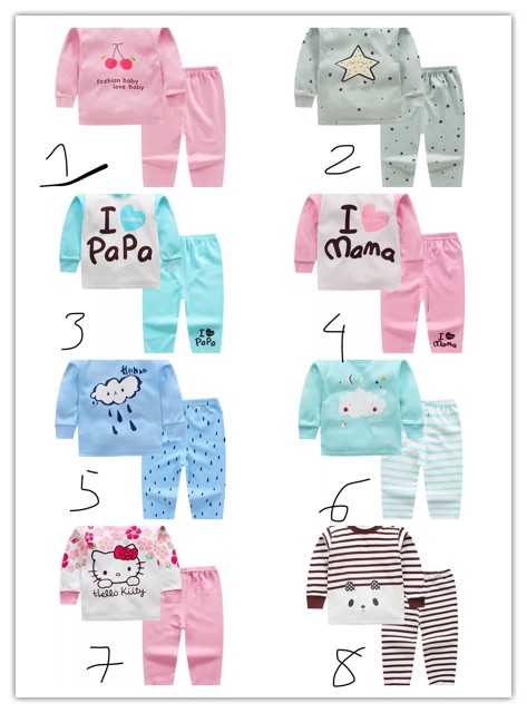 Bộ cotton thu đông cho bé