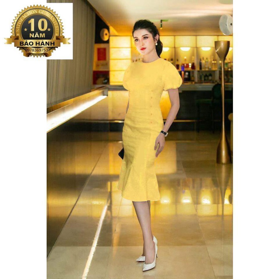 Đầm ôm có đính nút - dự tiệc, công sở MS310 /Có size lớn, 3 màu lựa chọn Tặng Kèm Nước Hoa