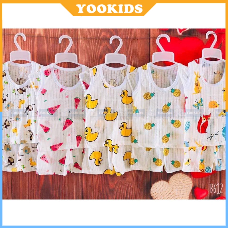 Bộ ba lỗ cho bé trai bé gái YOOKIDS chất cotton giấy siêu nhẹ siêu mát thấm hút mồ hôi cực tốt cho bé 0 1 2 3 4 tuổi