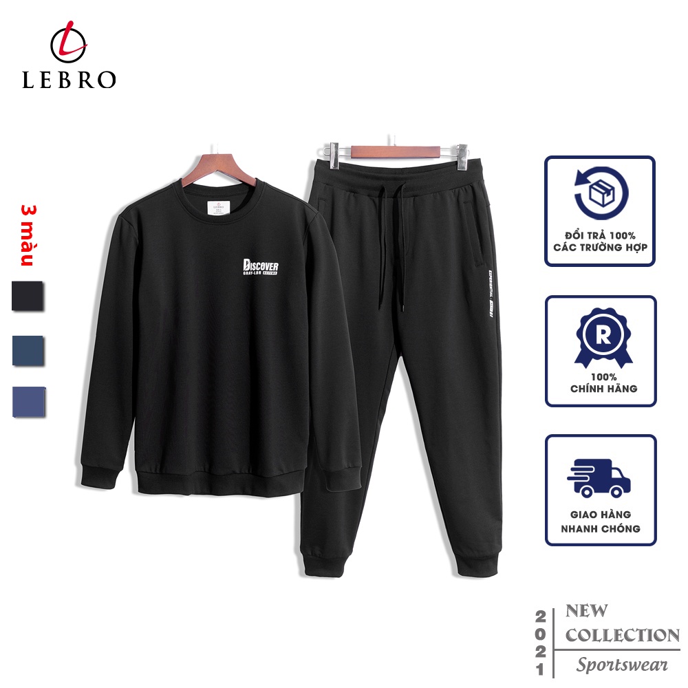 Bộ Nỉ Nam Thu Đông Thể Thao LEBRO Cao Cấp Chất Cotton USA, Mềm Mịn, Không Bai Xù, Bền Màu, Giữ Ấm Tốt (BN05)