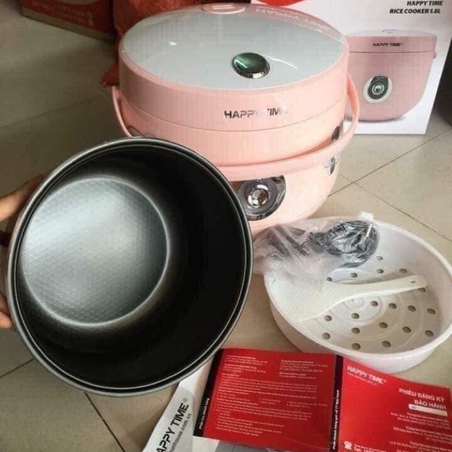 Nồi cơm điện Sunhouse HappyTime 1.8L HTD8521P [MÀU HỒNG SIÊU XINH] và 1.2l HTD8522G [MÀU XANH] | BigBuy360 - bigbuy360.vn