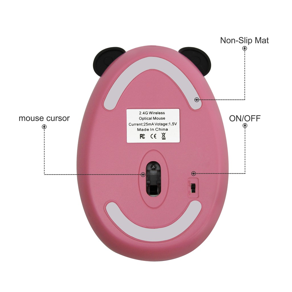 Chuột Quang Không Dây Hình Gấu Trúc Dễ Thương Cho PC Và Laptop
