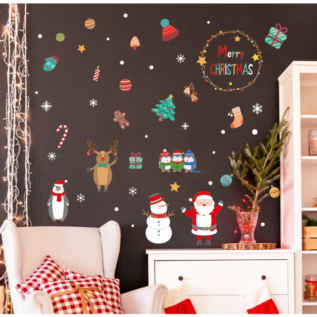 Decal trang trí Noel - Vẫy tay chào đón 1 mùa lễ Giang Sinh