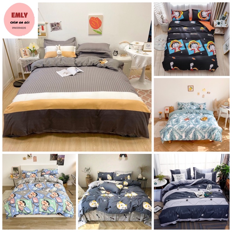 Bộ Chăn Ga Gối Cotton 3D Emly Bedding Các Mẫu Mới.