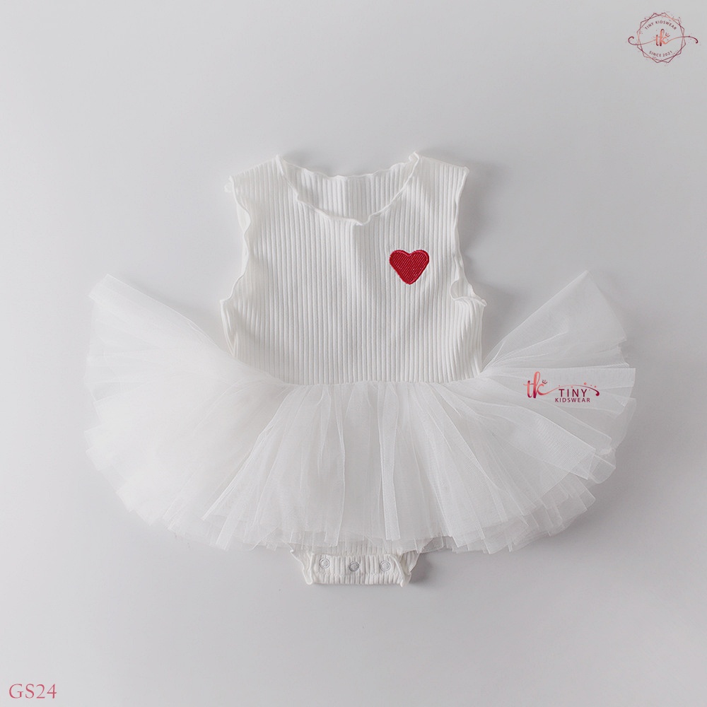 Váy công chúa đầy tháng, thôi nôi, đầm sát nách kèm áo khoác cardigan mỏng cho bé gái từ 5-11kg [GS24]