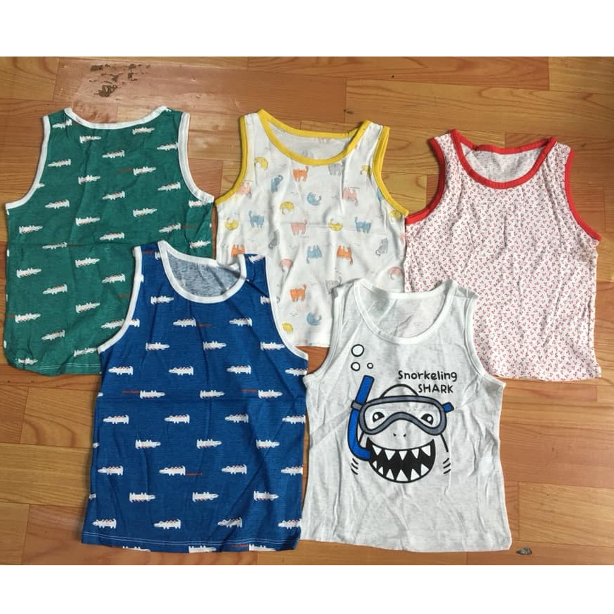 Áo ba lỗ xuất Hàn cho bé chất cotton sợi tre cao cấp họa tiết đáng yêu