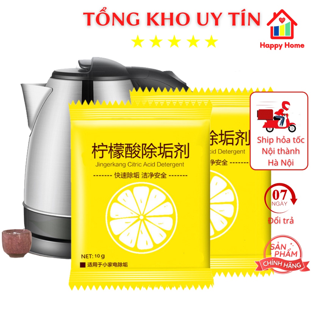Bột tẩy cặn ấm nước, ấm điện, cốc chén bình nước đánh bóng siêu tốc Happy Home