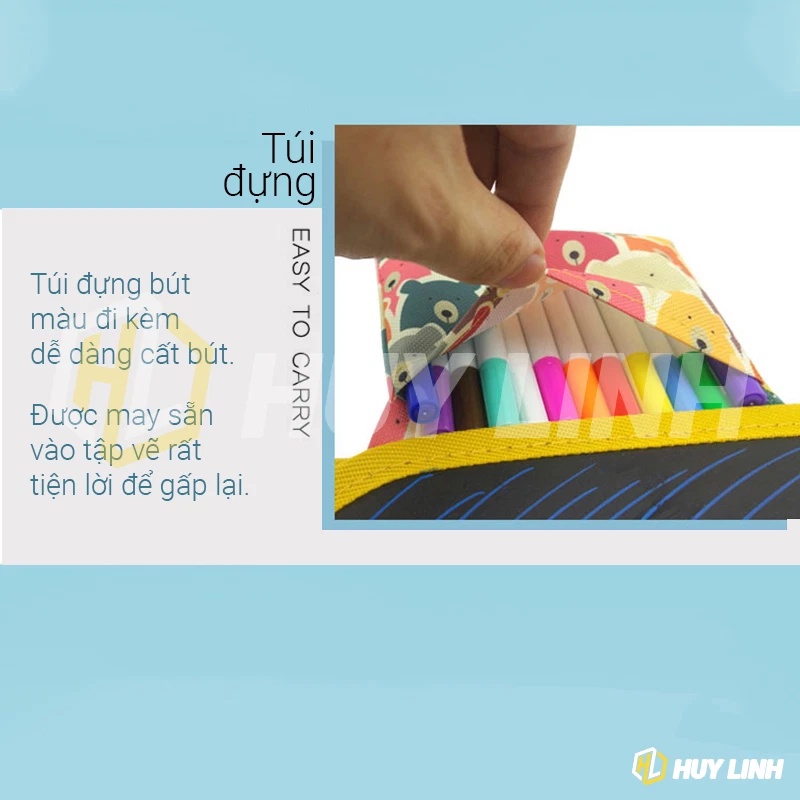 Bộ tập vẽ tranh cho bé kèm bút màu có thể xóa được tiện lợi HL255