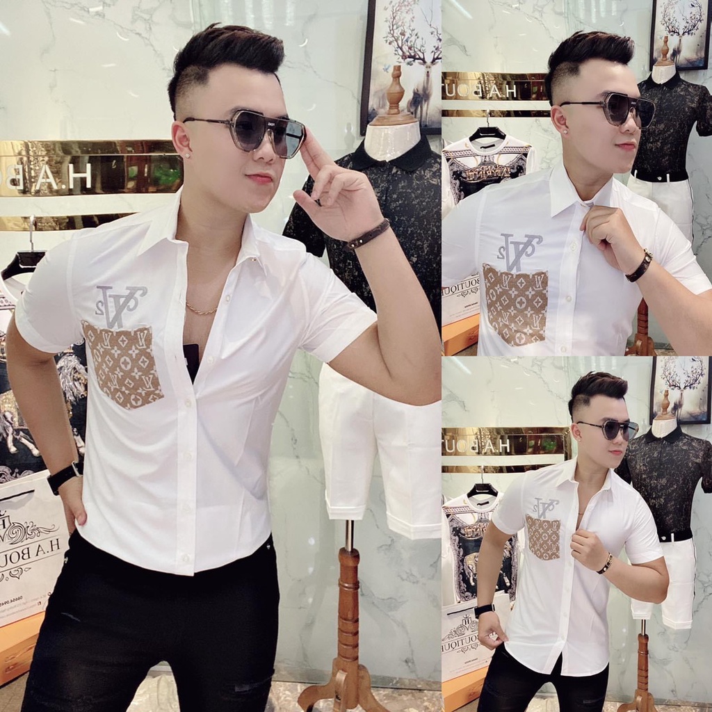 Áo sơ mi nam tay TAY NGẮN  họa tiết cao cấp siêu hot SHOP MR VAN