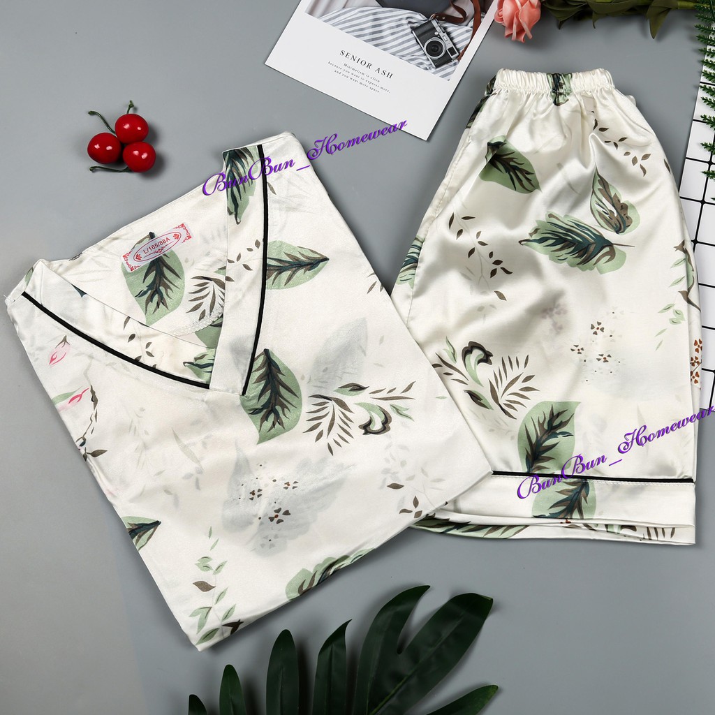 Đồ mặc nhà lụa ngắn - BunBun Homewear - Set LN06 | BigBuy360 - bigbuy360.vn