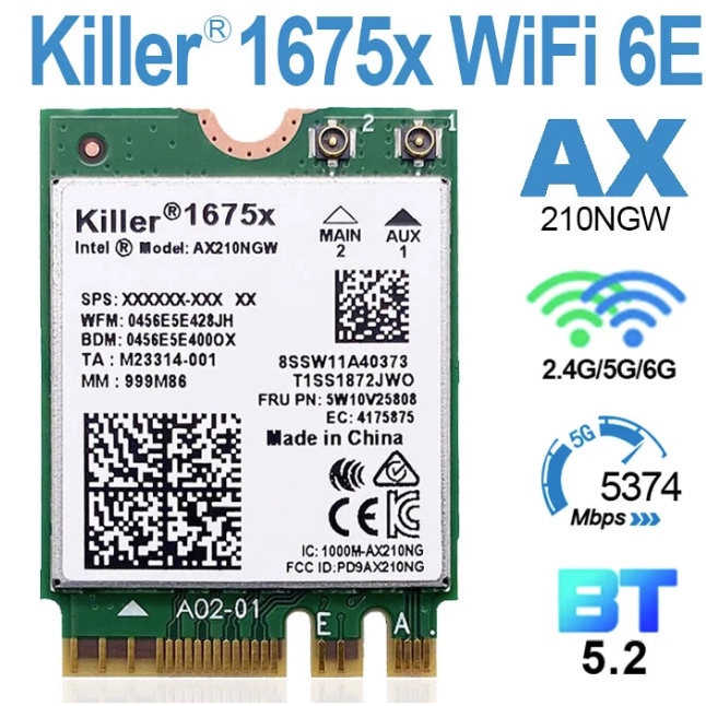 Card wifi intel AX200 9260NGW 8260NGW dùng cho khe M2/ngff