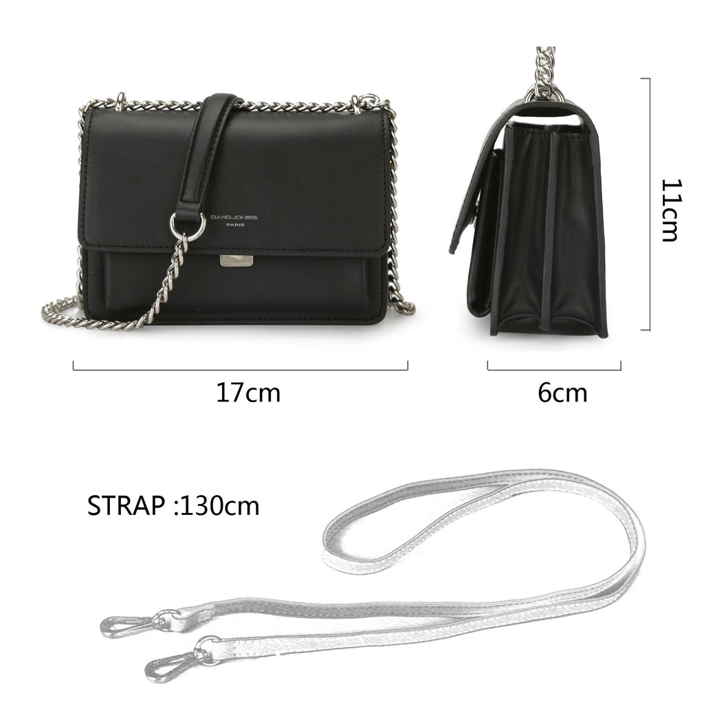 Túi Đeo Chéo DAVIDJONES Paris Nắp Gập Thời Trang Cho Nữ | BigBuy360 - bigbuy360.vn