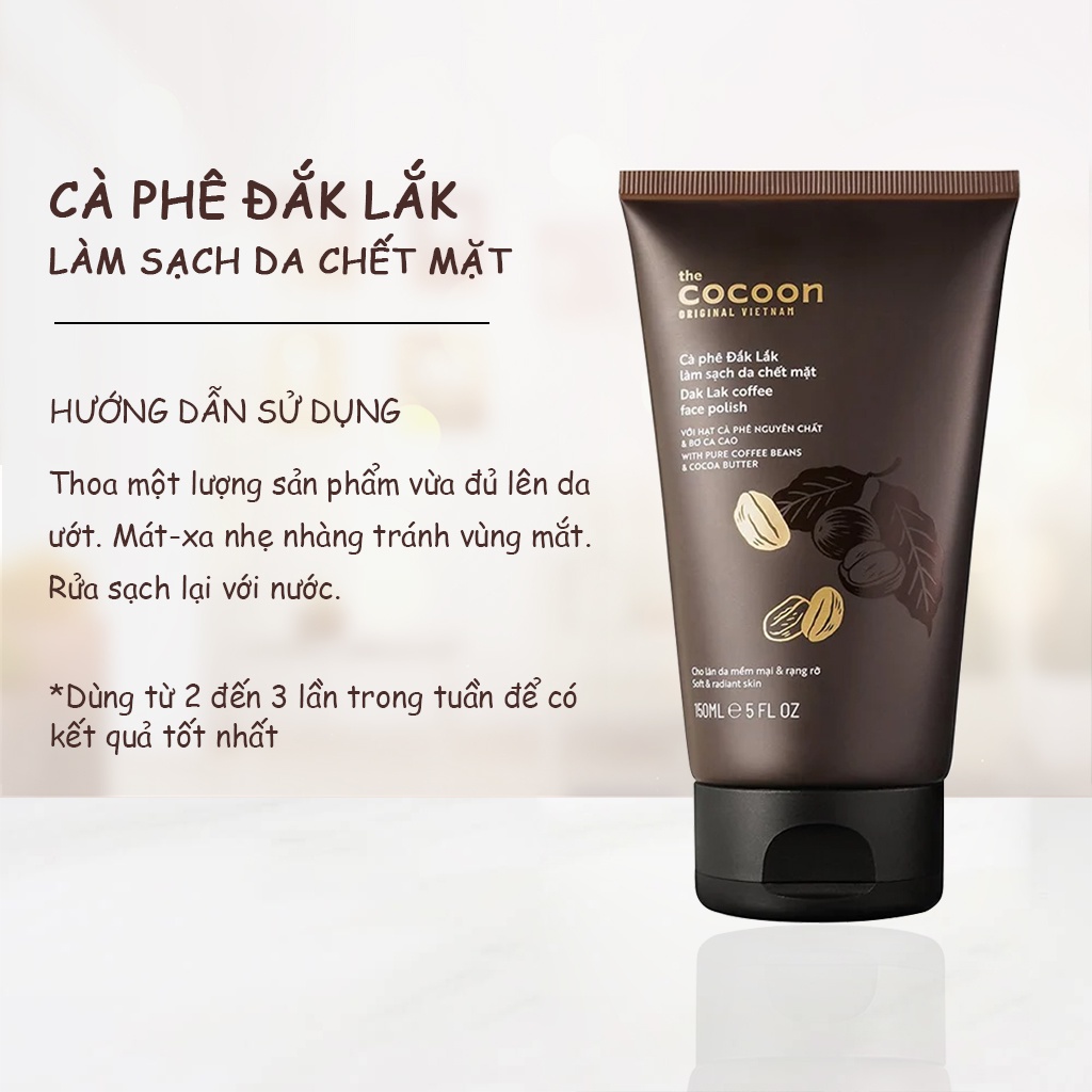 Kem Tẩy Da Chết Cho Da Mặt Cà Phê Đắk Lắk The Cocoon Dak Lak Coffee Face Polish 150ml