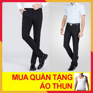 Quần Tây Nam Naado 💖FREESHIP💖 Quần Vải Nam Đẹp, dáng côn vải cao cấp co giãn [ Tặng Kèm ÁO THUN ]