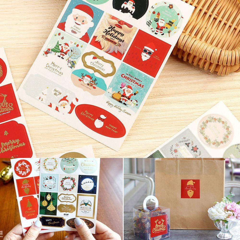 PINEVN Set 2 / 8 Tờ Giấy Dán Trang Trí Giáng Sinh