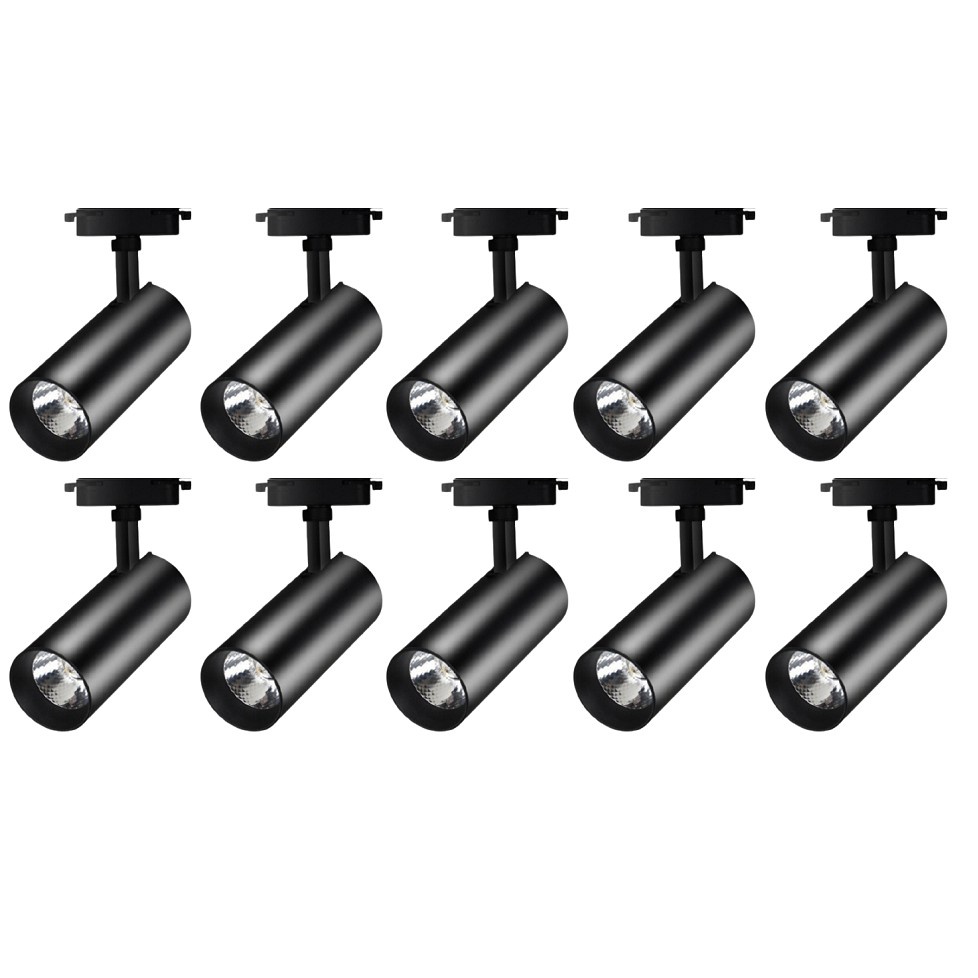 Bộ 10 Đèn Led rọi ray ống bơ 12W trang trí shop
