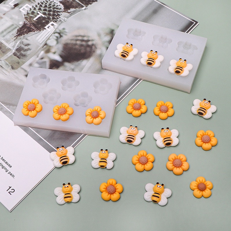 Khuôn silicone con ong/con bọ trang trí/hũ mật ong