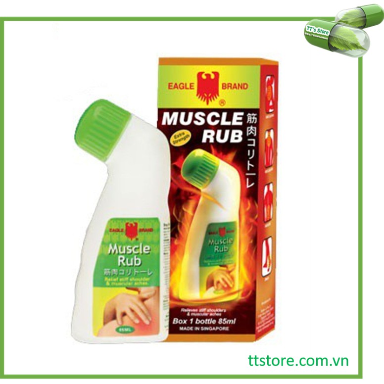 Dầu Nóng Xoa Bóp Con Ó EAGLE BRAND MUSCLE RUB Singapore Dạng Lăn Chai 85ml - [ Dầu massage chính Hãng]