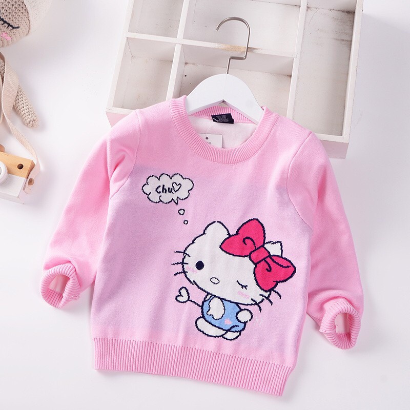 Áo Len Dệt Kim 2 Lớp Dày Ấm Cho Bé Gái Size 110-150(3-8 tuổi)