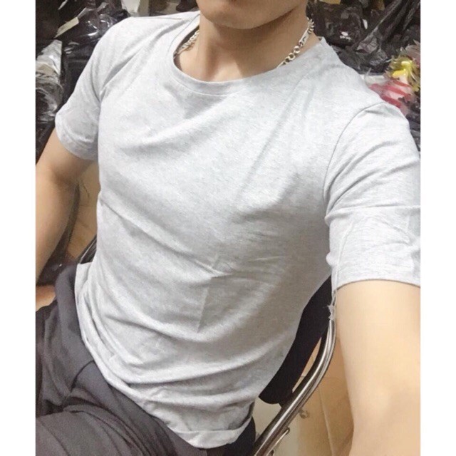 ÁO THUN TRƠN CỔ TRÒN MÀU XÁM TAY NGẮN NAM NỮ ( CÓ CẢ SIZE EM BÉ ) ATX-G7