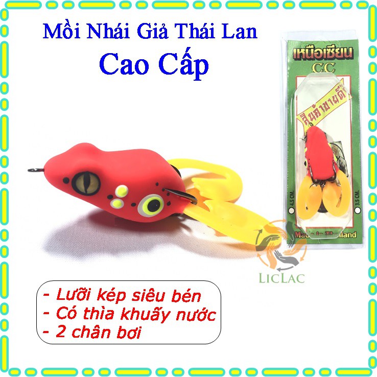 Mồi câu Nhái Giả Thái Lan hàng Cao Cấp lưỡi kép có thìa - Mồi câu Nhái Giả có chân câu Lure câu Cá Lóc, Cá Mú SIÊU NHẠY