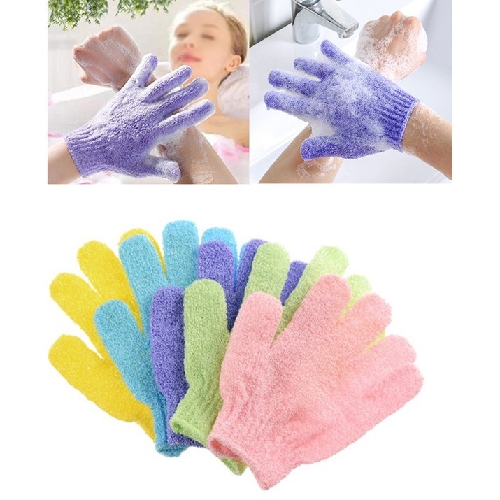 Găng Tay Tắm Tẩy Tế Bào Chết Chống Trượt Hỗ Trợ Làm Sạch, Sáng Mịn Da Body Scrubber Glove (Màu Ngẫu Nhiên)