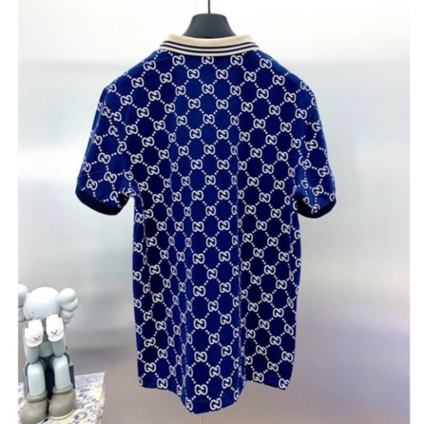 Áo polo nam ngắn tay có bẻ in hoạ tiết GG chất thun mềm mịn