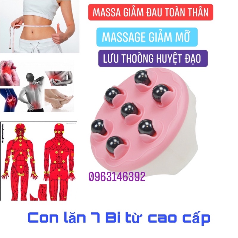 Con lăn massage 7 bi từ cao cấp [ hỗ_trựo_giảm_mỡ_bụng, massa toàn thân ]