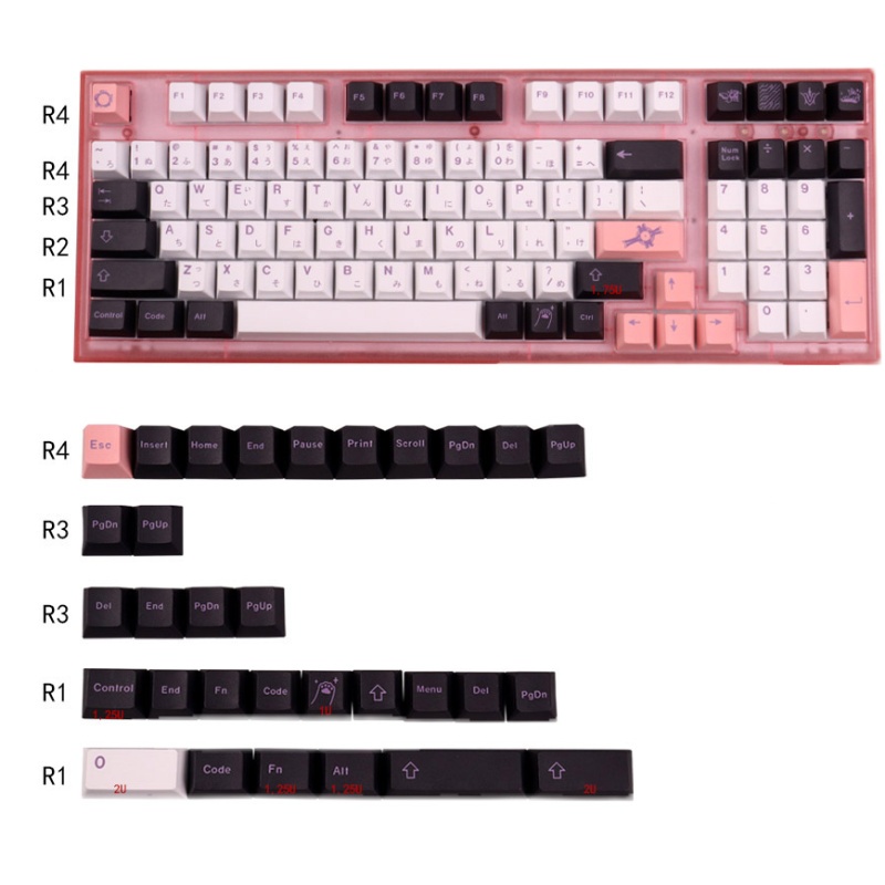 Keycap GMK Senpai 129 nút chất liệu PBT in nhiệt dành cho bàn phím cơ