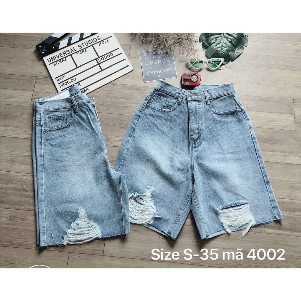 Quần Short Ngố Jean Nữ Rách Size Đại Từ 40kg đến 80kg Quần Ngố Jean Nữ Bigsize Hàng VNXK MS4002