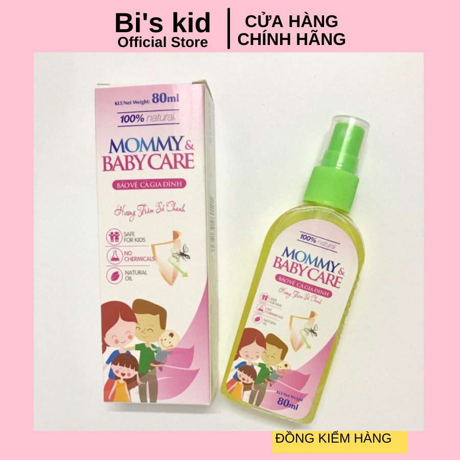 Xịt chống muỗiFREESHIPxịt chống muỗi cho bé MOMMY BABY CARE 80ml tinh dầu tự nhiên hương tràm xả chanh