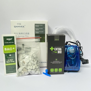 Combo lọc qs 200a kèm full phụ kiện, vi sinh