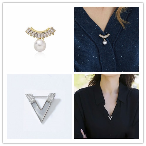 Trâm Cài Áo Hình Chữ U Đính Ngọc Trai Giả Thời Trang Cho Nữ