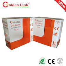 Thùng 100M cáp mạng LAN UTP CAT 5E Golden Link Platinum- (Cam)