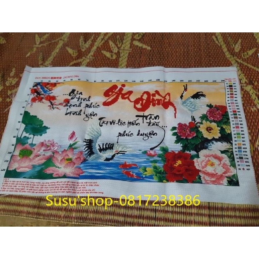 Tranh thêu chữ thập gia đình 88824 (60 x 36 cm), 223126 (89 x 49 cm)