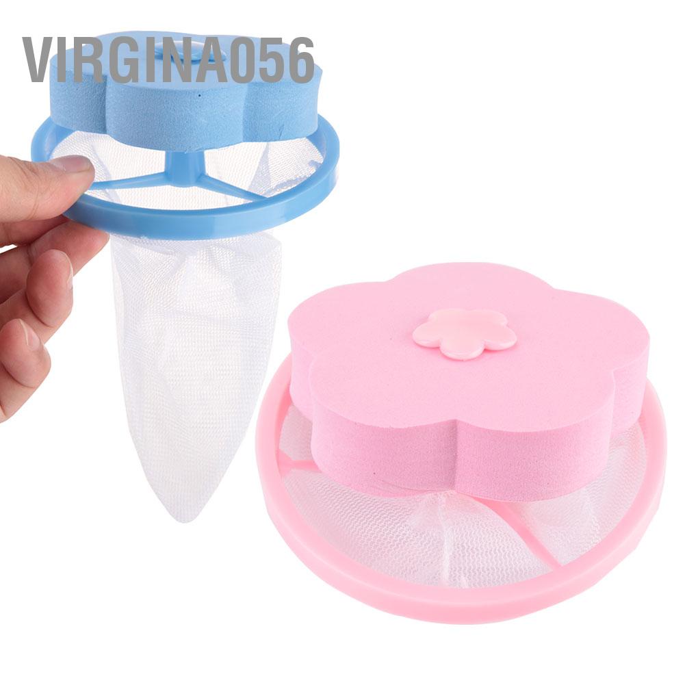 Virgina056 Plum Blossom-shape Flower Washing Machine Hair Removal Laundry Ball Floating Filter Mesh Bag