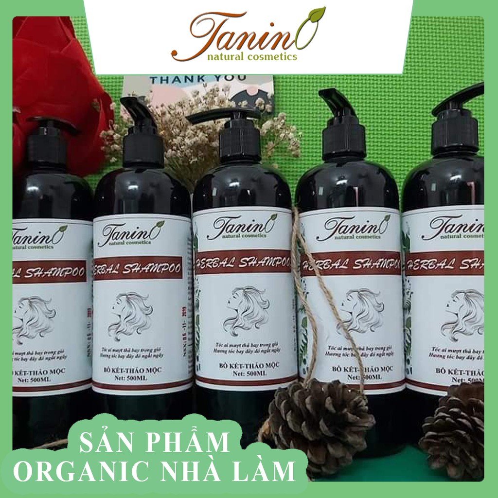 DẦU GỘI THẢO MỘC BỒ KẾT TANINO ORGANIC NHÀ LÀM - 100% NGUYÊN LIỆU TỰ NHIÊN