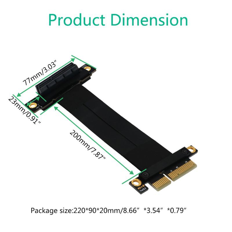 H.S.V✺High Speed PC PCI Express 4X Riser Connector Cable Riser Card PCI-E Cable 270°