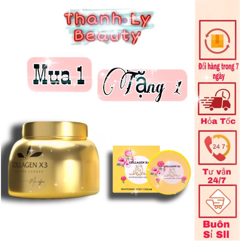 KEM BODY COLLAGEN X3 LUXURY CHÍNH HÃNG FREE SHIPtrắng da dưỡng thể  ủ trắng dưỡng da