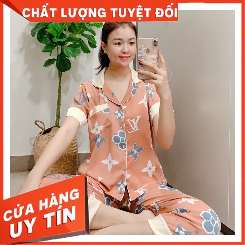 Pijama đồ ngủ ở nhà tay ngắn màu nhã nhặn cực dễ mặc, chất liệu không nhăn, không xù (ảnh thật)